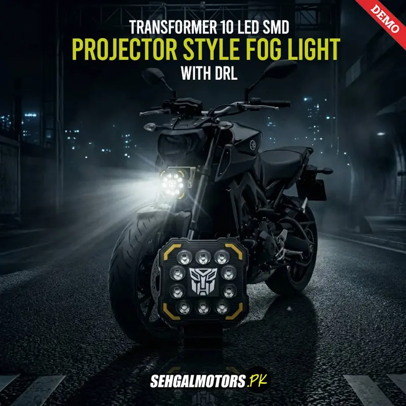 Transformer 10 Led  Smd Projector Style With Drl Fog Light For Bike 1