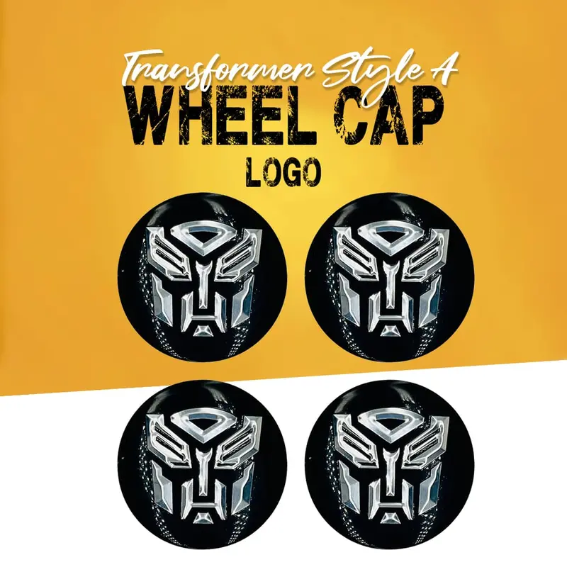Transformer Style A Wheel Cap Logo Center Hub Badge Sticker - 4 Pcs 1