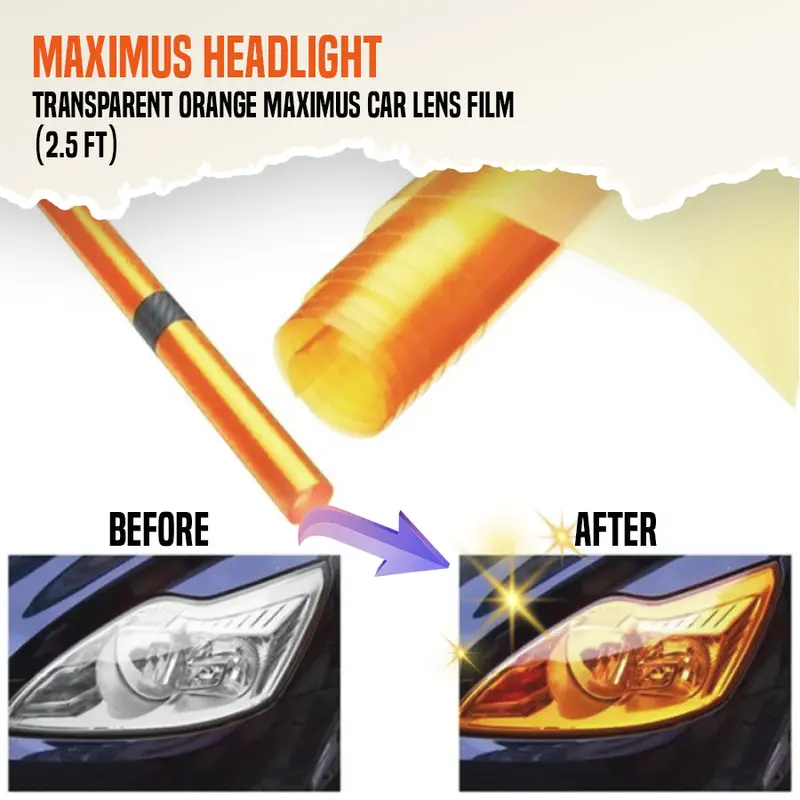 Transparent Orange Lens Tint Paper 2.5 Ft - Head And Back Lamps 1