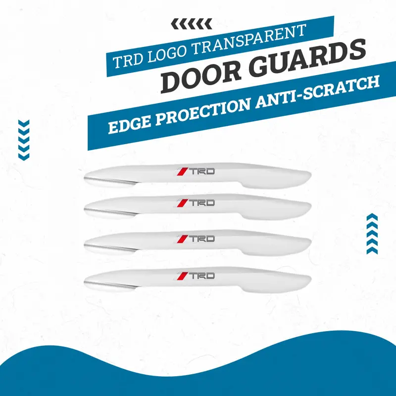 Trd Logo Transparent Door Guards - Edge Protection Anti-Scratch Buffer Strip 1