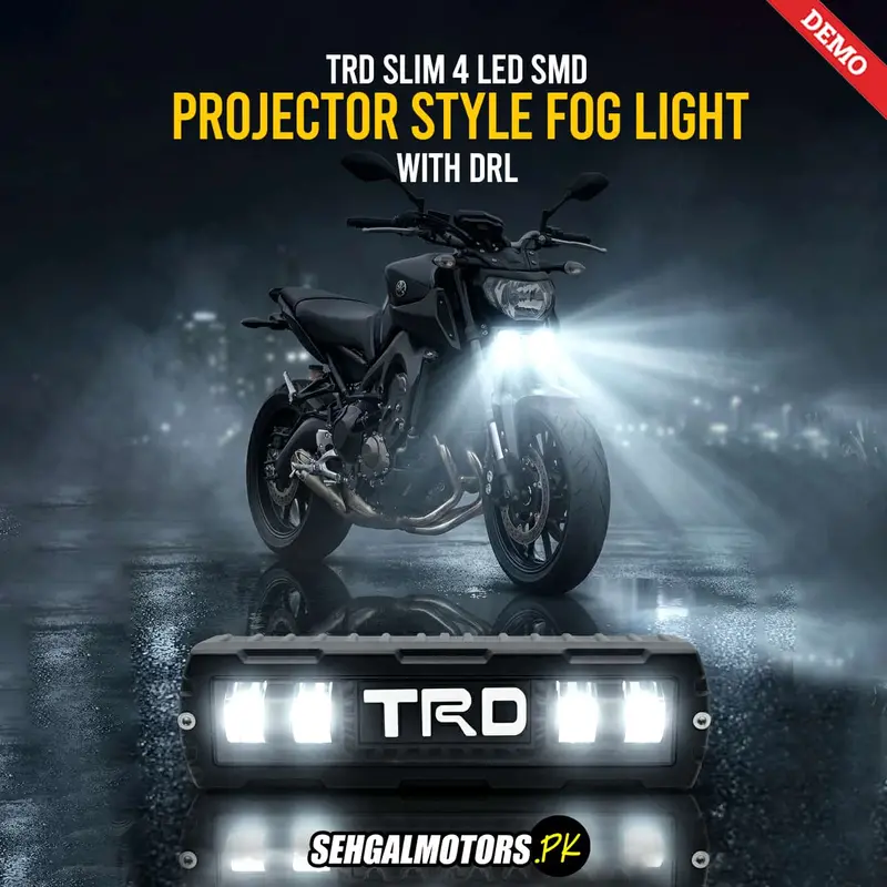 Trd Slim 4 Led Smd Projector Style Fog Light With Drl For Bikes 6010 1