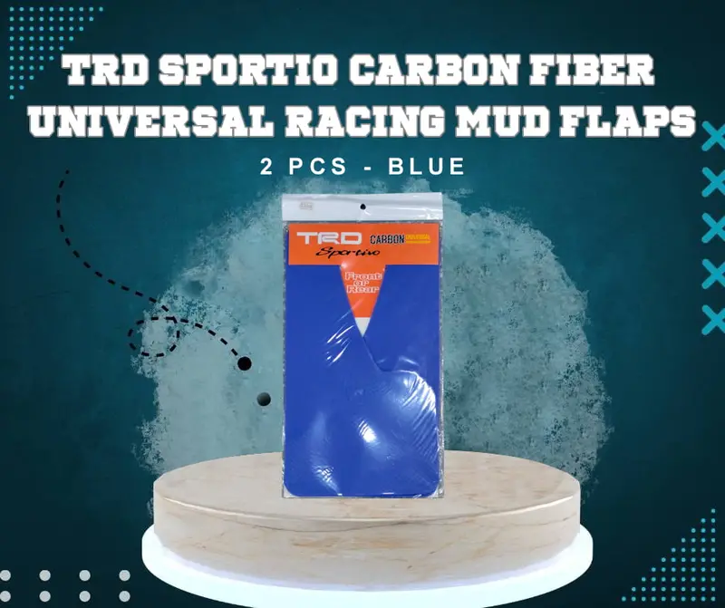 Trd Sportio Carbon Fiber Universal Racing Mud Flaps 2 Pcs - Blue 1