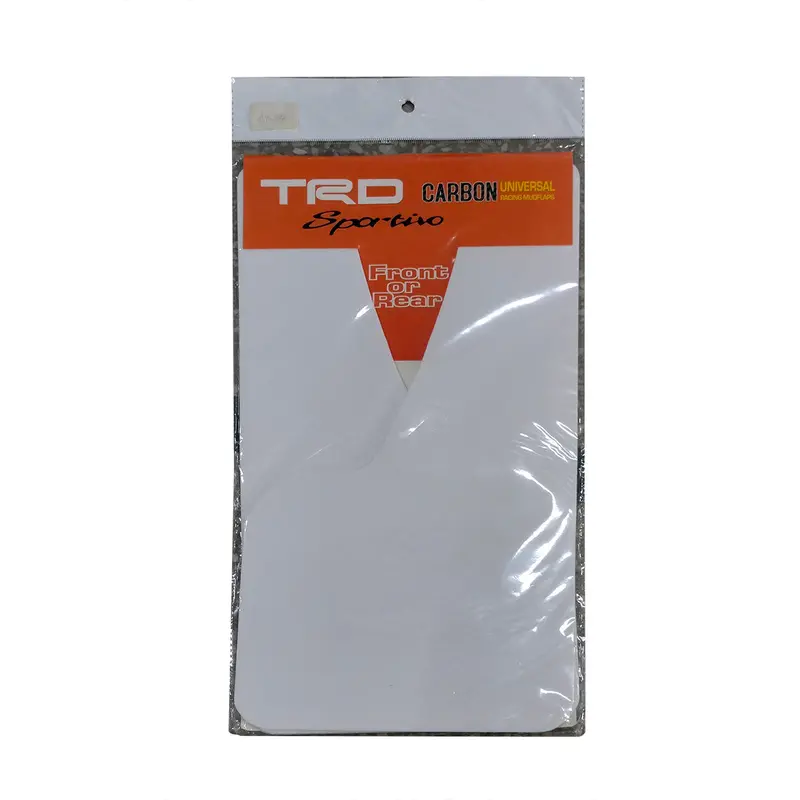 Trd Sportio Carbon Fiber Universal Racing Mud Flaps 2 Pcs - White 2