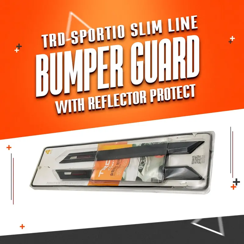 Trd Sportio Slim Line Bumper Guard With Reflector Carbon Fiber 4 Pcs - - Black - Protect Bumper From Damage And Scratch 1