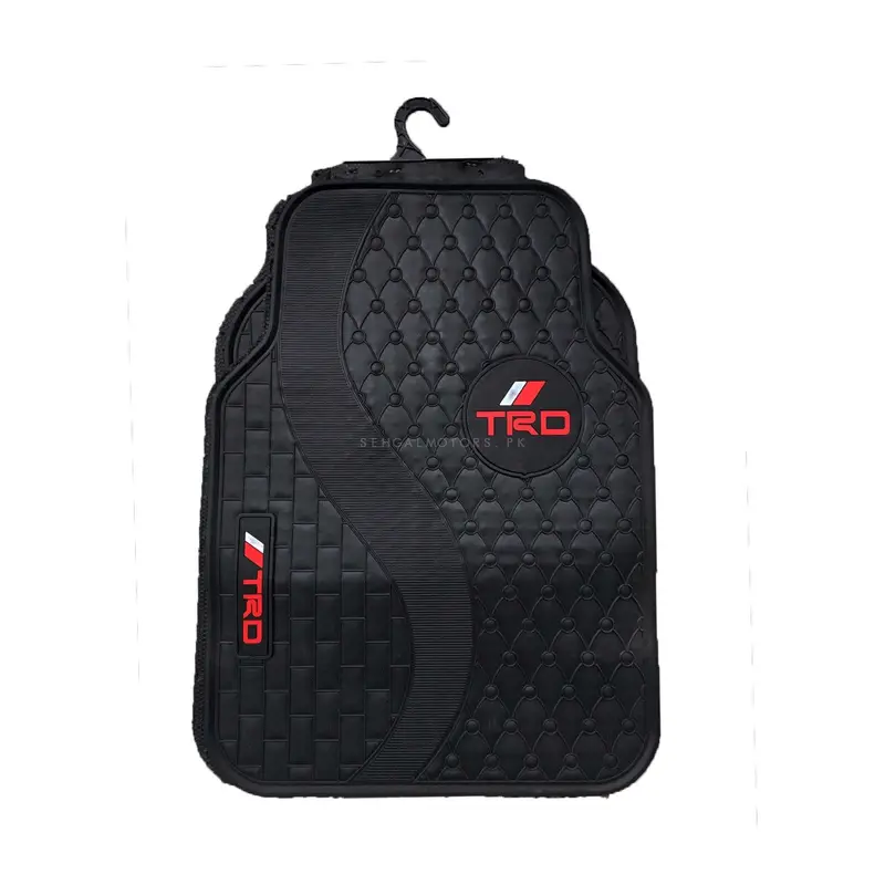 Trd Universal Pvc Rubber Floor Mat Black Mix Design 5 Pcs - Foot Mat For Car 2