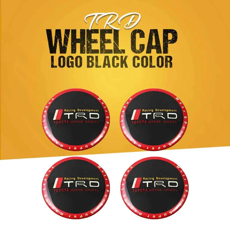 Trd Wheel Caps Logo Center Hub Badge Sticker - Black 1