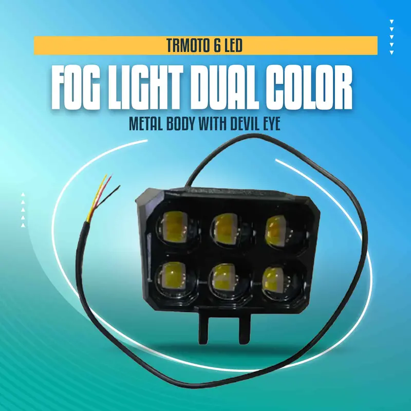 Trmoto 6 Led Fog Light Dual Color Metal Body With Devil Eye - 12-V-24V 1