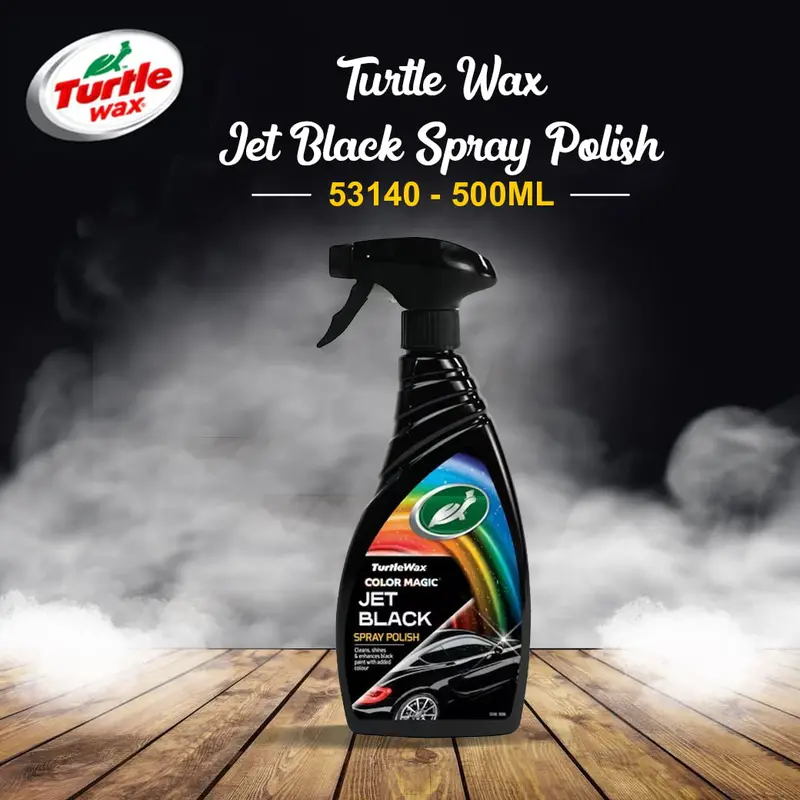 Turtle Wax Jet Black Spray Polish (53140) - 500Ml - Shining Look | Polish Spray | Slick Shine Look | Cleaner Wax 1