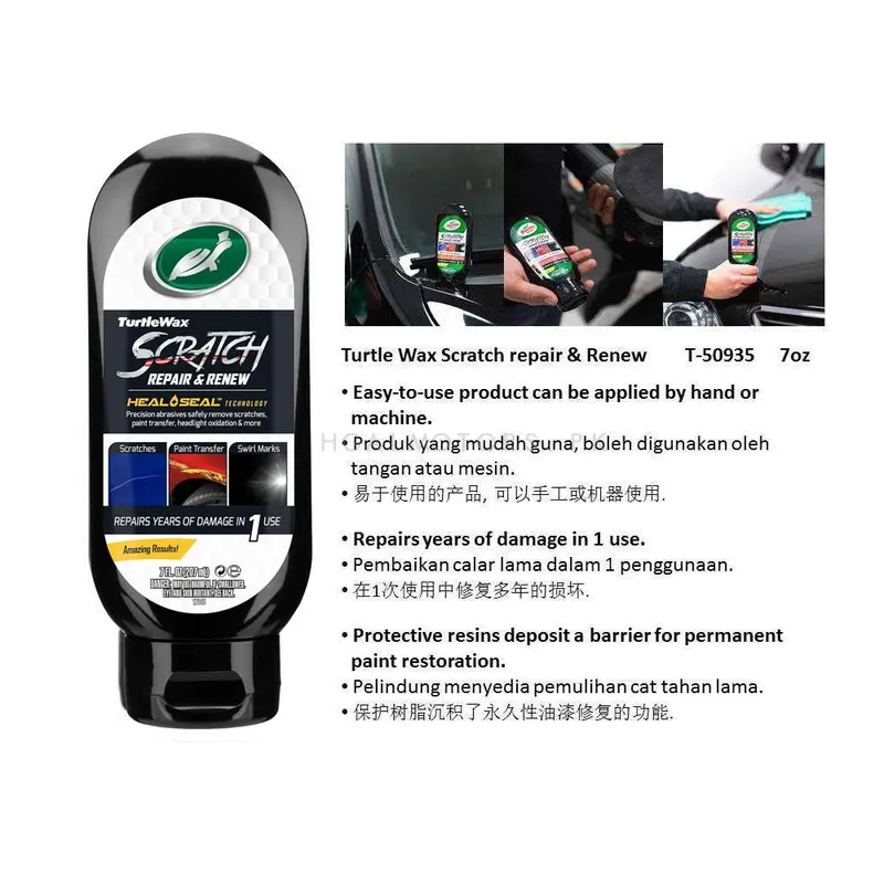 Turtle Wax Scratch Repair And Renew Wax (50935) 207 Ml - Polishing Paint Surface Scratches Remover Wax Cream Paste 2