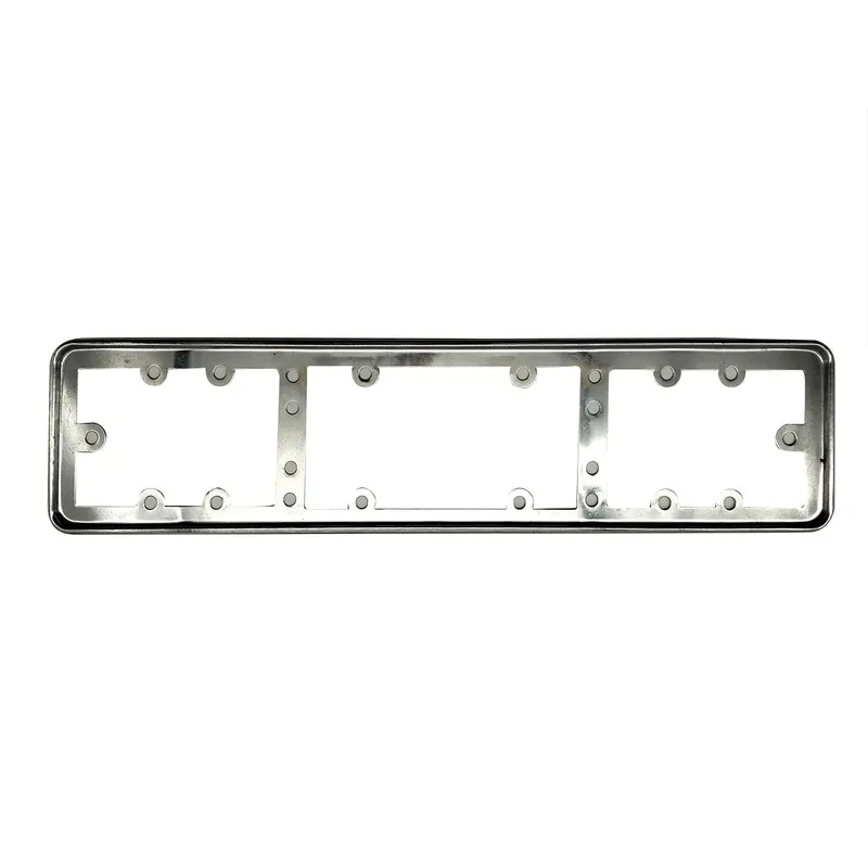 Uk Style Metal License Number Plate Frame Design B Chrome - Each 2
