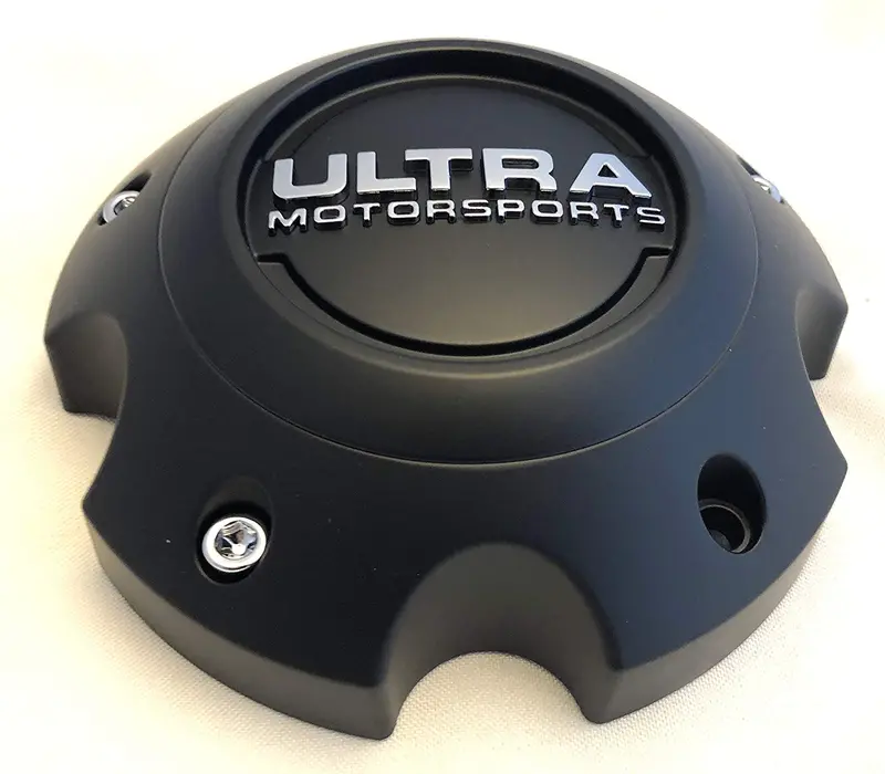 Ultra 5 Lug Black Wheel Center Cap (Qty 1) P/N # 89-9750 With Bolts 1