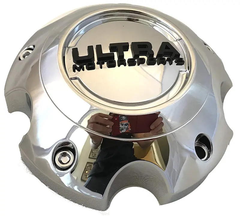 Ultra 5 Lug Chrome Wheel Center Cap (Qty 4) P/N # 89-9750C With Bolts 1