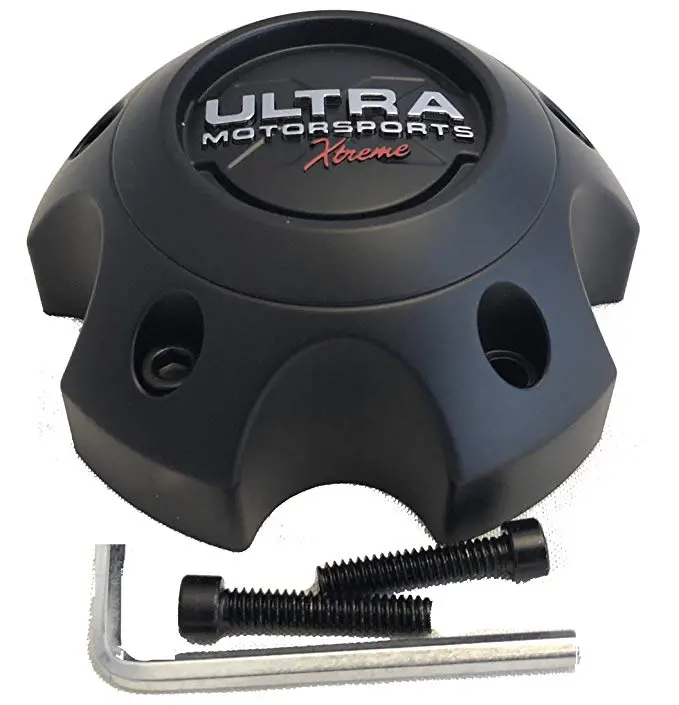 Ultra 5 Lug Extreme Black Wheel Center Cap (Qty 1) P/N # 89-9754Sbx With Bolts 1