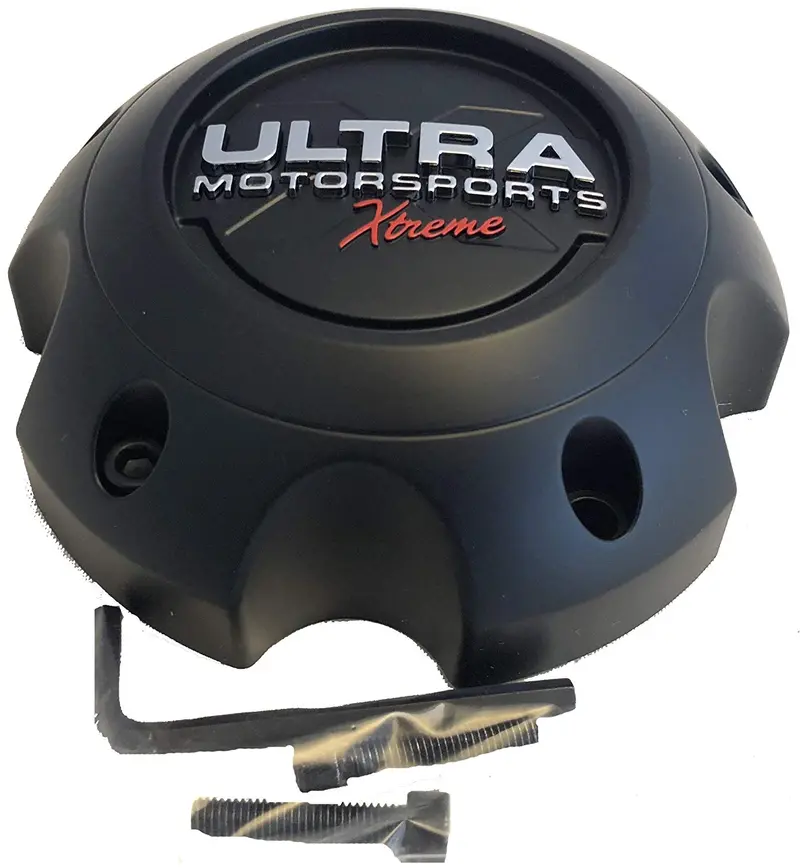 Ultra 5 Lug Extreme Black Wheel Center Cap (Qty 1) P/N # 89-9756Sbx With Bolts 1