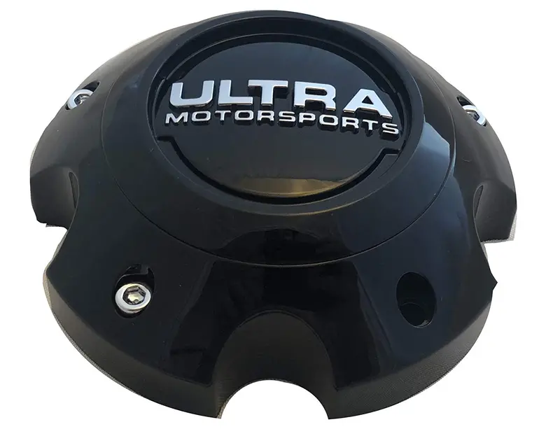 Ultra 5 Lug Gloss Black Wheel Center Cap (Qty 1) P/N # 89-9750-Cap With Bolts 2