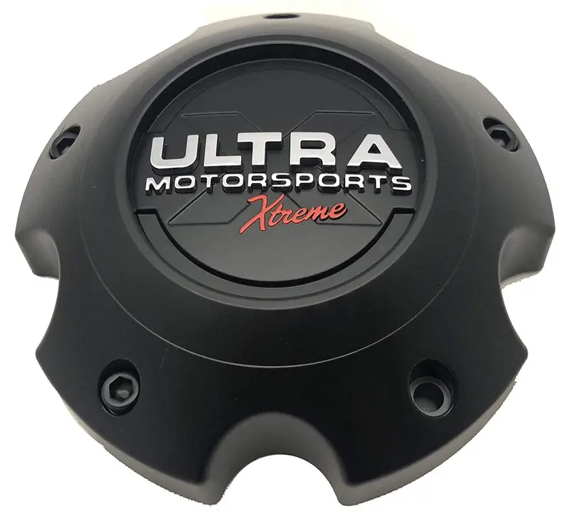 Ultra 5 Lug Matte Black Wheel Center Cap (Qty 1) P/N # 89-9750Sbx With Bolts 1