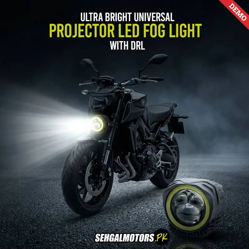 Ultra Bright Universal Projector Led Fog Light With Drl Kit - Motorbikes Each 1