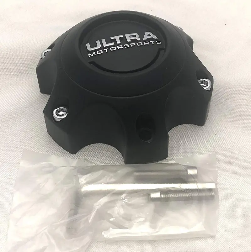 Ultra Motorsports 6 Lug Black Wheel Center Cap Set Of 4 Pn: 89-9764 With Bolts 1