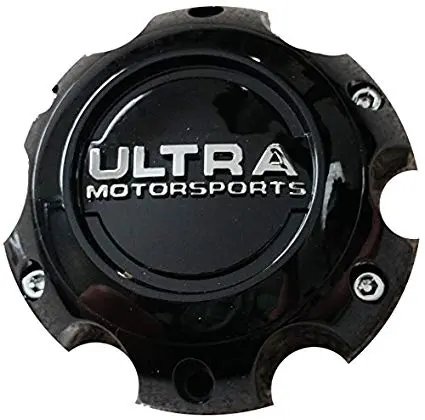 Ultra Motorsports 6 Lug Gloss Black Wheel Center Cap (Qty 2) Pn: 89-9765Bk 1