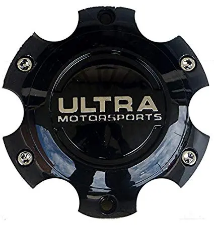 Ultra Motorsports 6 Lug Gloss Black Wheel Center Cap (Qty 2) Pn: 89-9765Bk 2