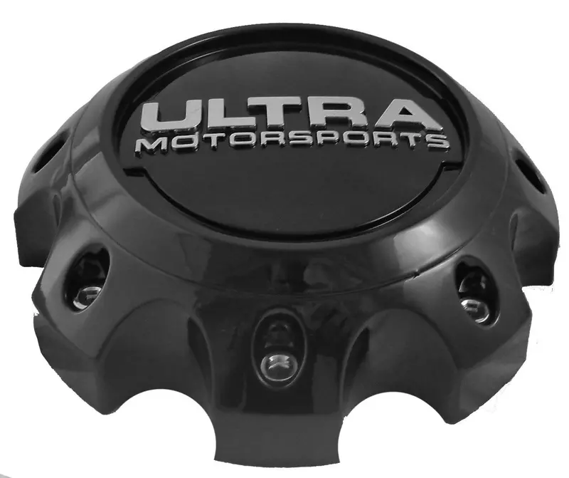 Ultra Motorsports 6 Lug Gloss Black Wheel Center Cap (Qty 4) Pn: 89-9765Bk 1