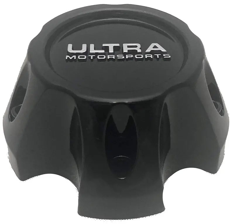 Ultra Motorsports 6 Lug Gloss Black Wheel Center Cap Set Of 4 Pn: 89-9154Bk With Bolts 1