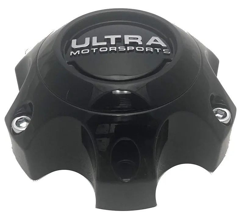 Ultra Motorsports 6 Lug Gloss Black Wheel Center Cap Set Of 4 Pn 89-9764Bk With Bolts 2