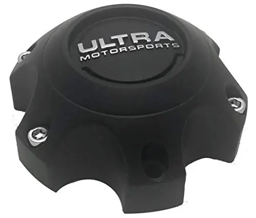 Ultra Motorsports 6 Lug Matte Black Wheel Center Cap Qty 1 Pn: 89-9764 With Bolts 2