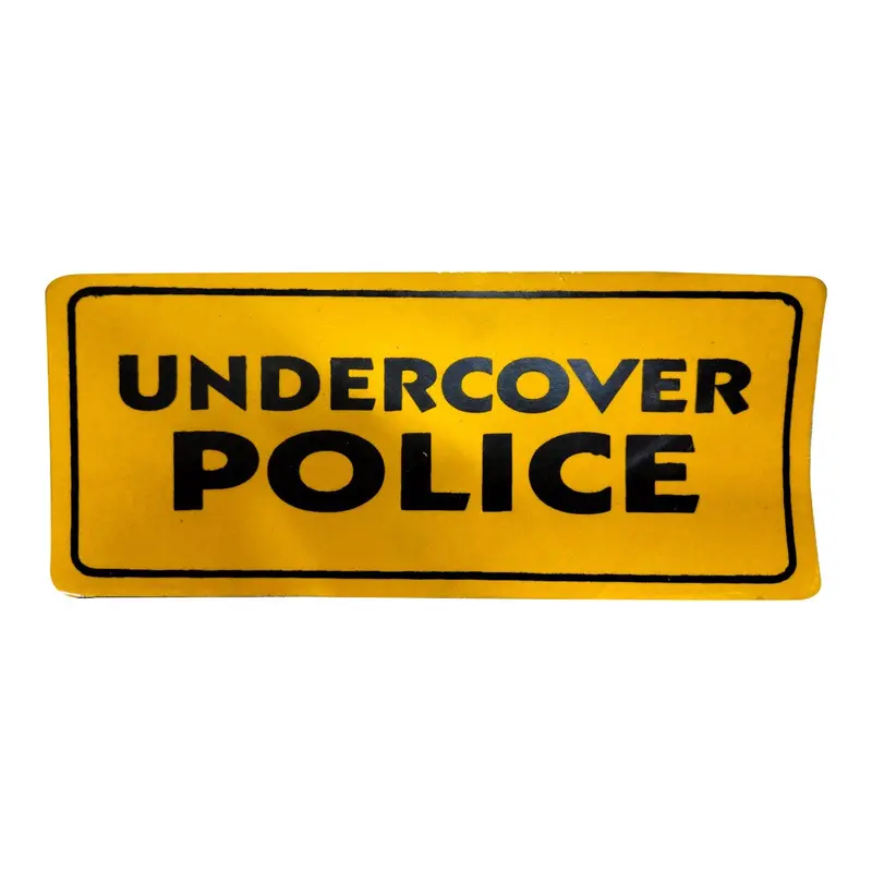 Undercover Police Warning Sticker Yellow 1