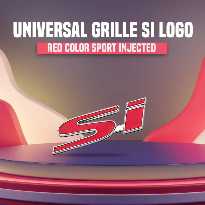 Universal 3D Plastic Si Logo Front Grille Red Color 1