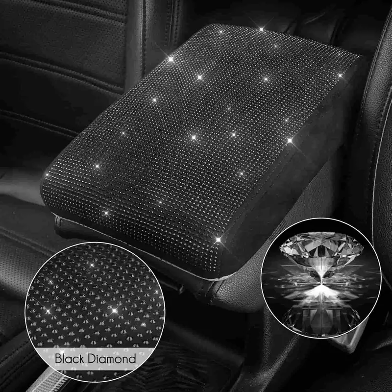 Universal Arm Rest Console Cushions Pad - Shining Black 2