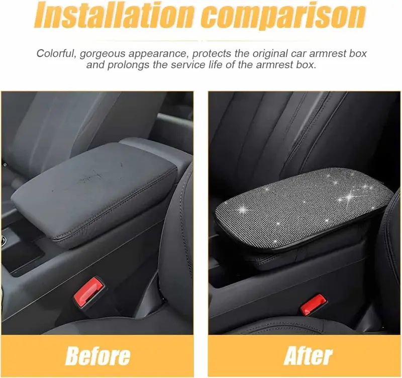 Universal Arm Rest Console Cushions Pad - Shining Silver 2