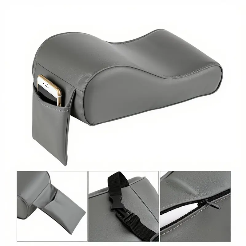 Universal Armrest Cushion Gray With Phone Holder - Mix Design 2