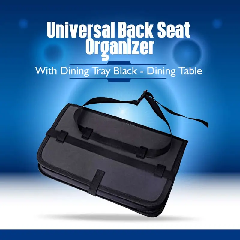 Universal Back Seat Organizer With Dining Tray Black - Dining Table 1