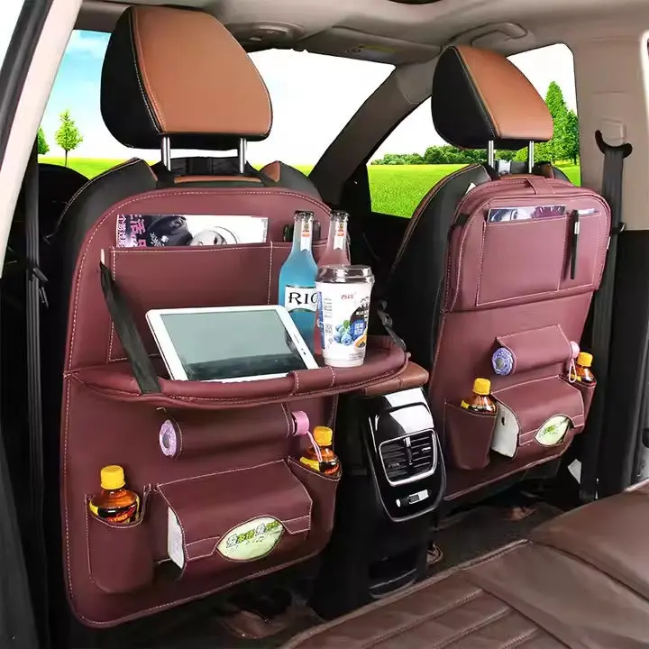 Universal Back Seat Organizer With Dining Tray Mehroon Each 2