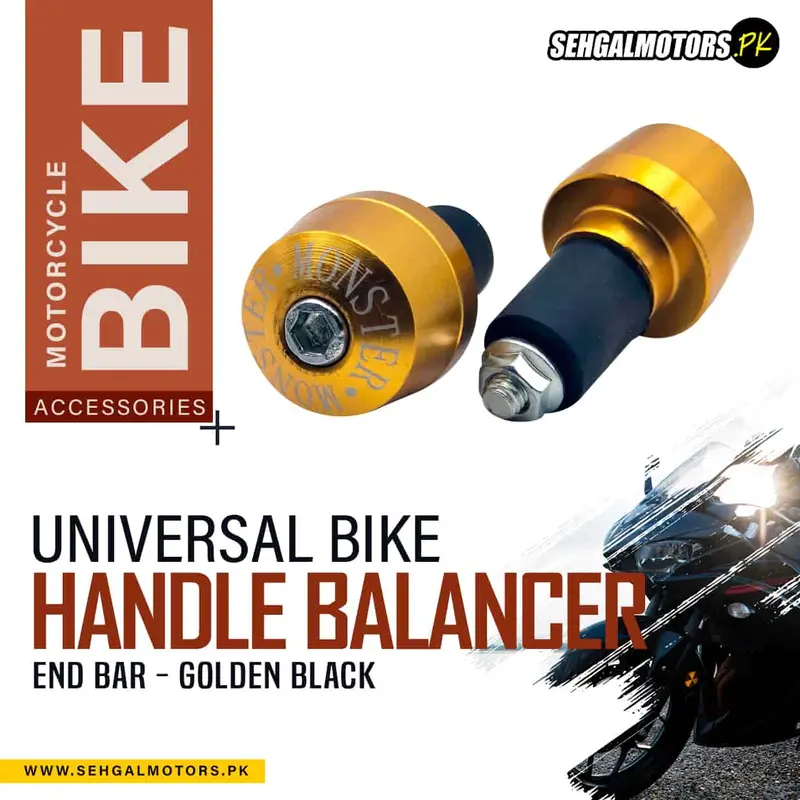 Universal Bike Handle Balancer End Bar - Golden Black 1