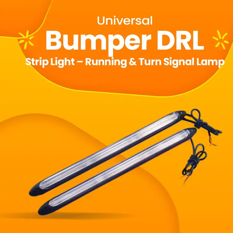 Universal Bumper Drl Led Strip Light – Running & Turn Signal Lamp - 14 Inch 2 Pcs 1