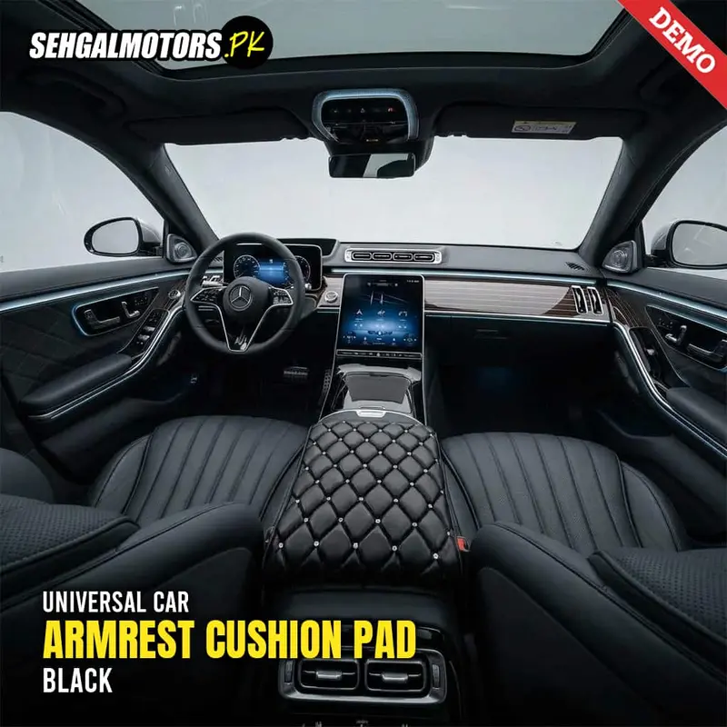 Universal Car Armrest Cushion Pad - Black 2