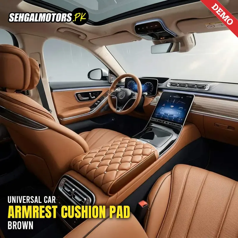 Universal Car Armrest Cushion Pad -  Brown 1