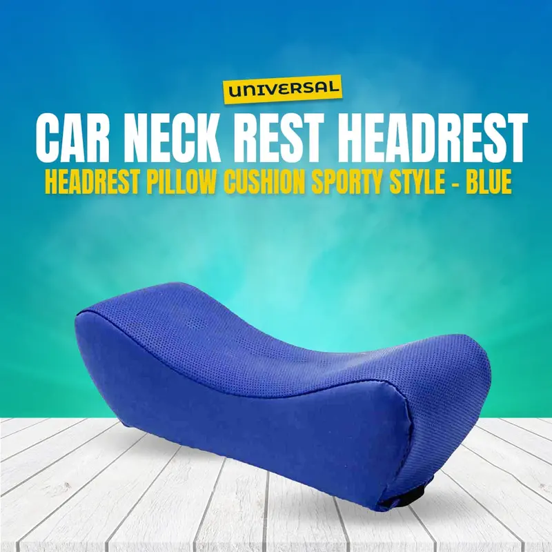 Universal Car Neck Rest Headrest Pillow Cushion Sporty Style  - Blue 1