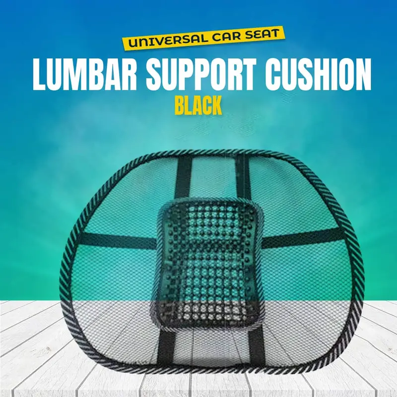 Universal Car Seat Back Lumbar Support Cushion Each Black 1