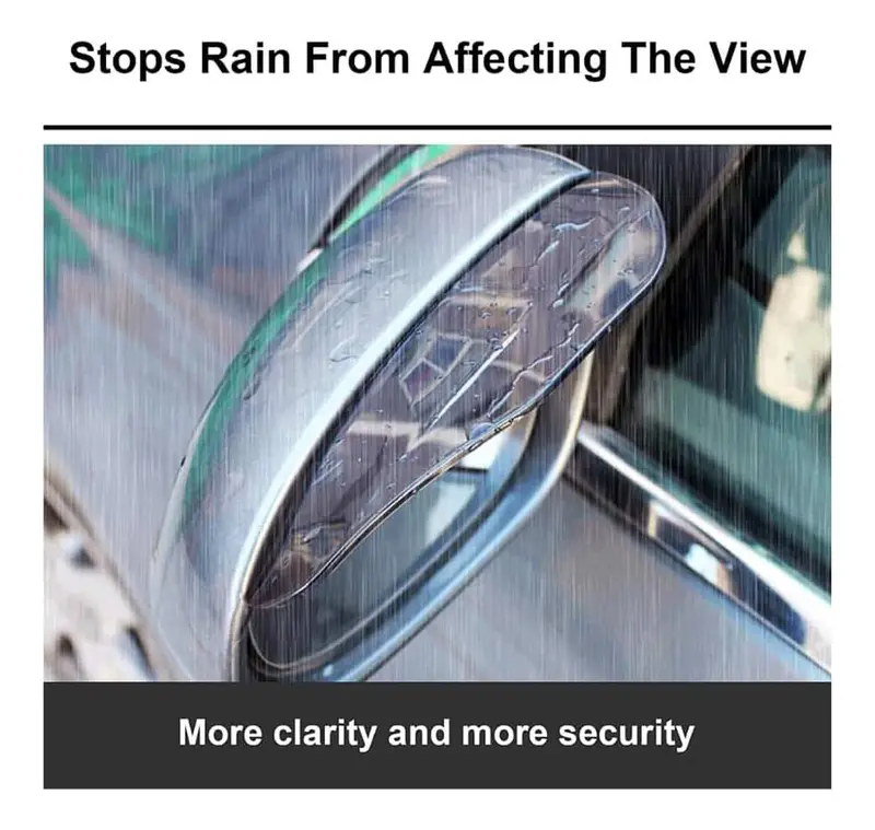 Universal Car Side Mirror Shade - Rain Protector Transparent 1