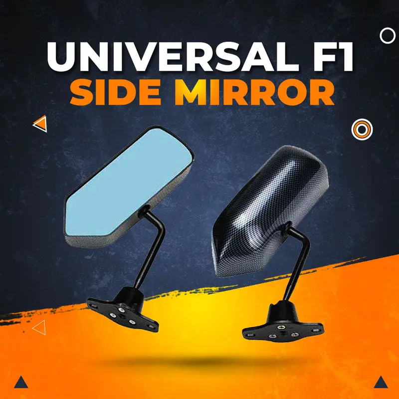 Universal F1 Style Carbon Fiber Fancy Side Mirrors Pair 1