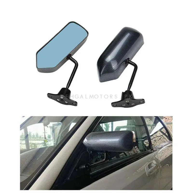 Universal F1 Style Carbon Fiber Fancy Side Mirrors Pair 2