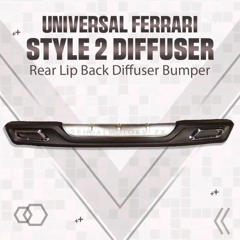 Universal Ferrari Style 2 Diffuser - Rear Lip Back Diffuser Bumper | Back Bumper Guard Car Styling 1
