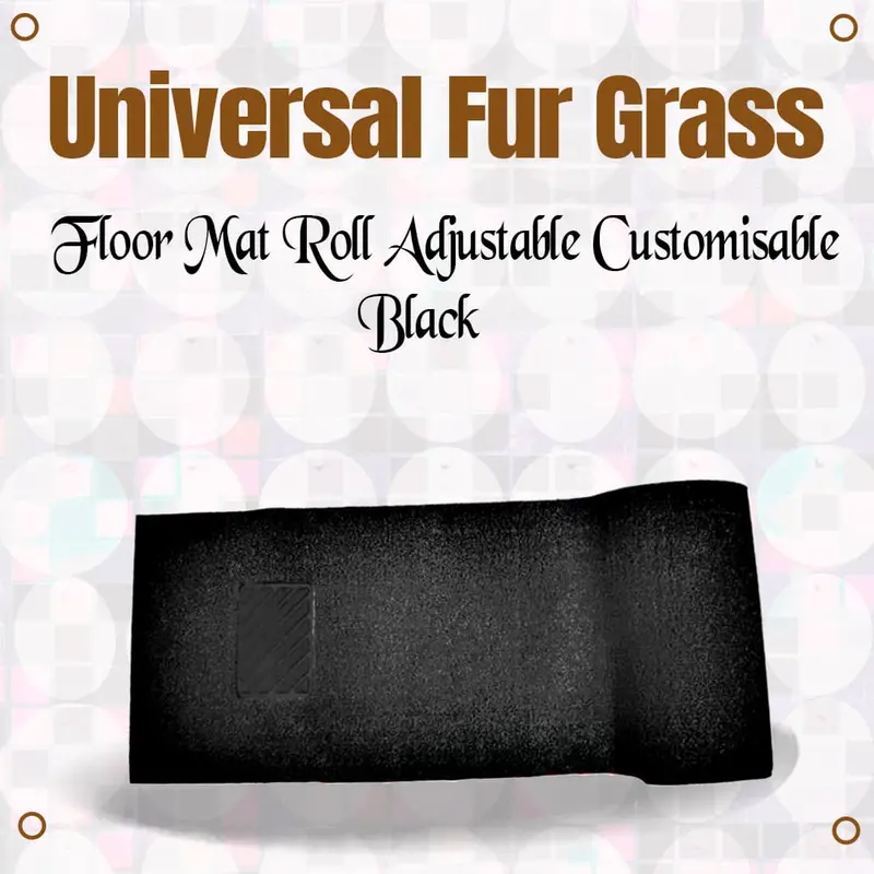 Universal Fur Grass Floor Mat Roll Adjustable Customisable Black - Floor Mats - Car Mats - Vehicle Mats 1