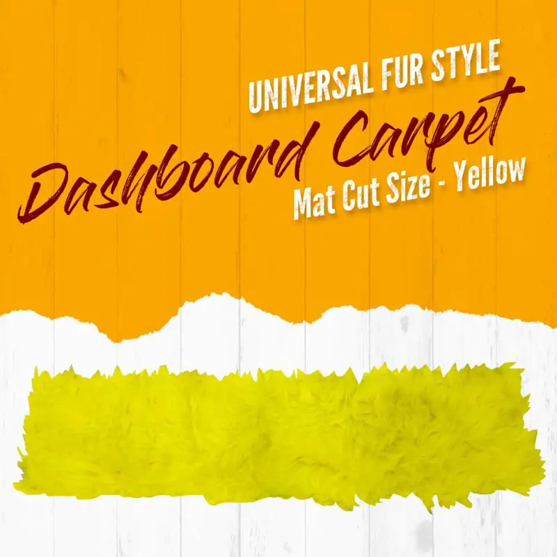 Universal Fur Style Dashboard Carpet Mat Cut Size - Yellow 1