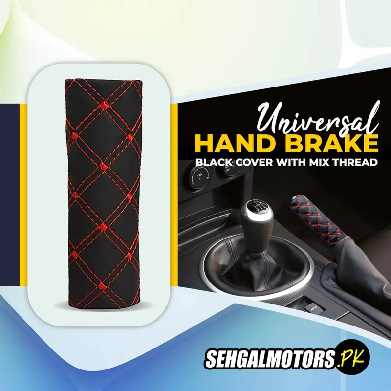 Universal Hand Brake Black Cover With Mix Thread 1