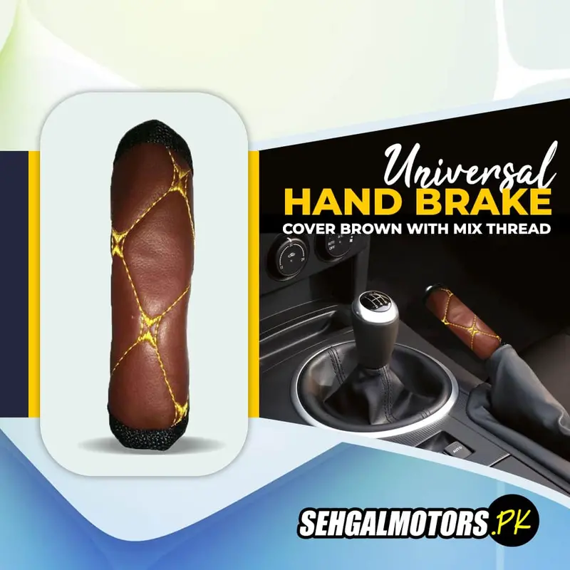 Universal Hand Brake Cover Brown With Mix Thread 1