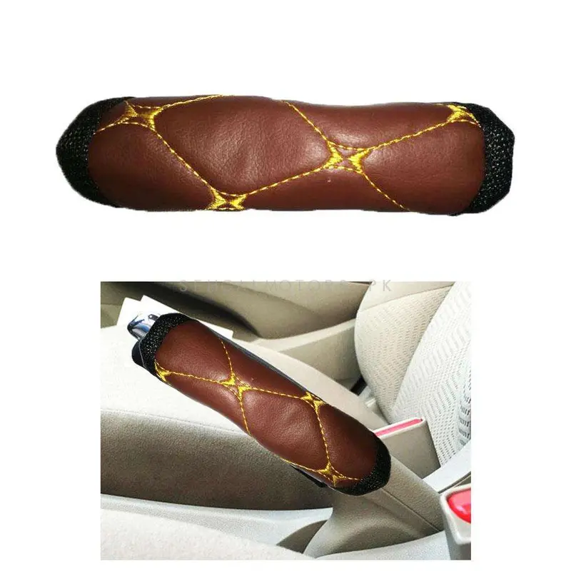 Universal Hand Brake Cover Brown With Mix Thread 2